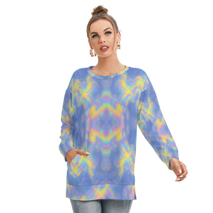 Women's Side Split O-neck Sweatshirt
