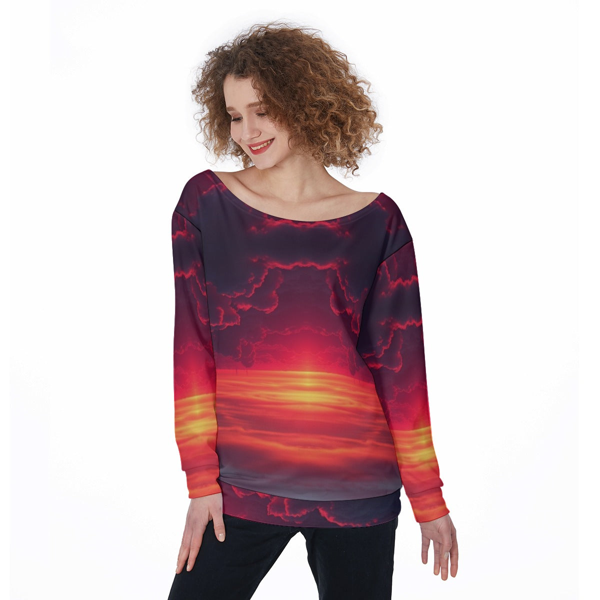 Women's Off-Shoulder Sweatshirt