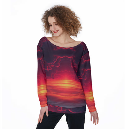 Women's Off-Shoulder Sweatshirt