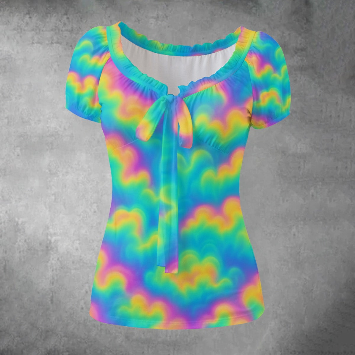 Women's Puff Sleeve Pleated Shirt