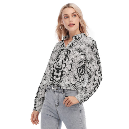 Women's Long Sleeve Blouse With Button Closure