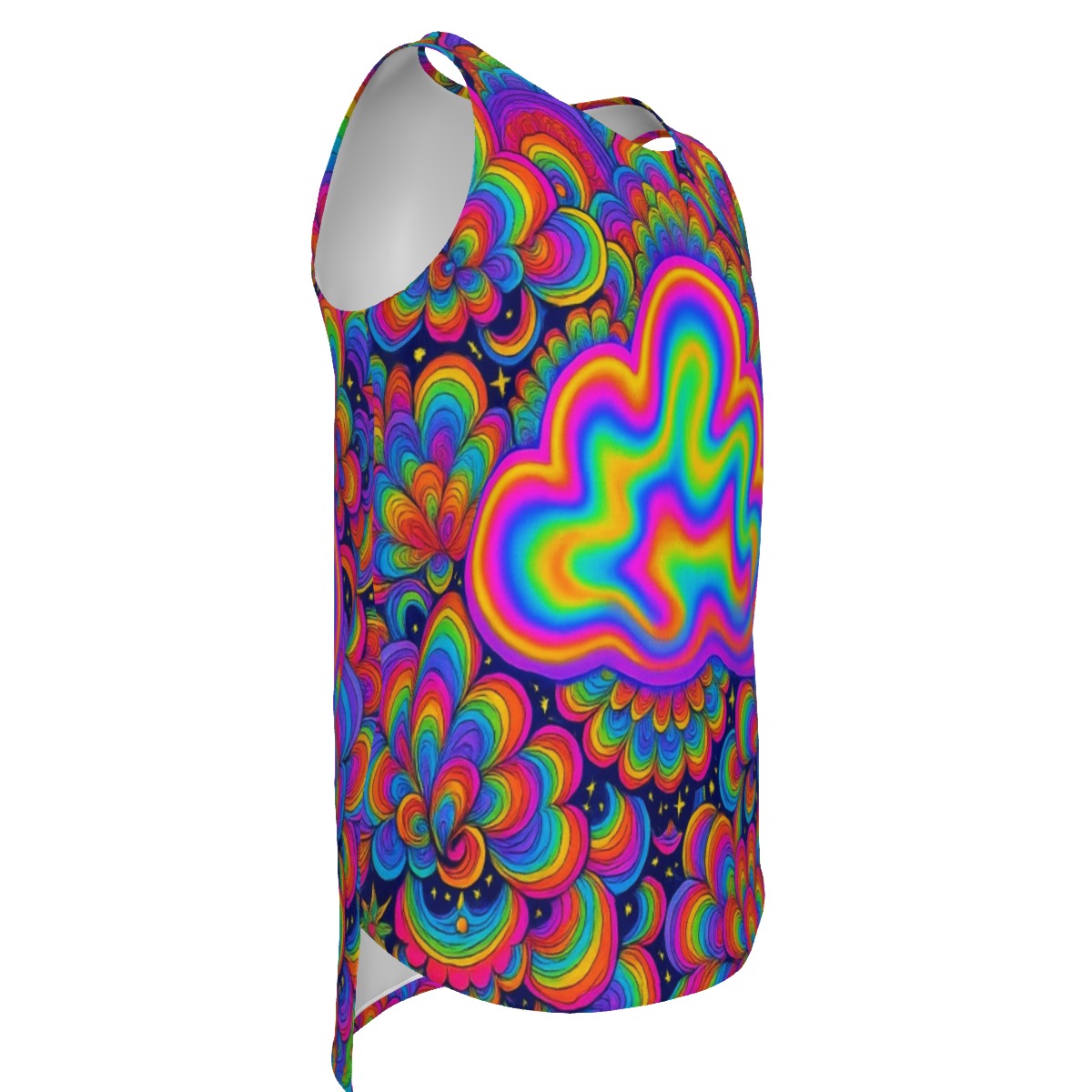 Men's Curved Hem Long Tank Top