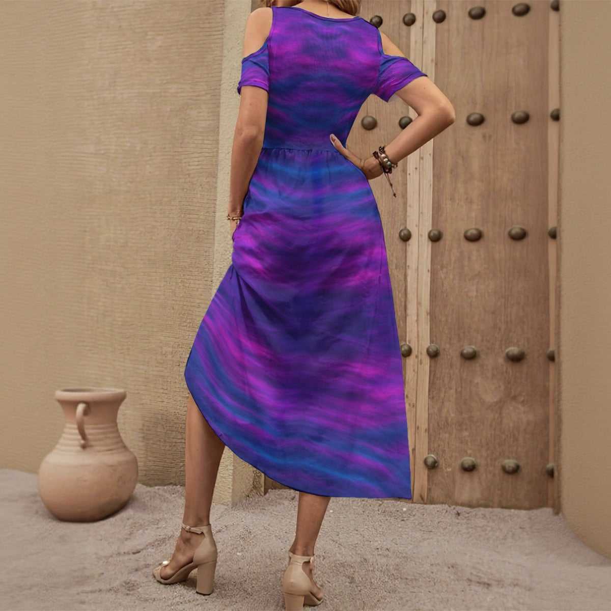 Women's V-neck Off-shoulder Dress