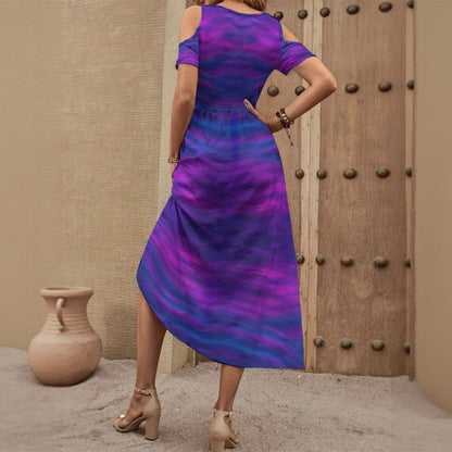 Women's V-neck Off-shoulder Dress