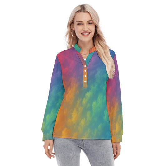 Women's Long Sleeve Blouse With Button Closure