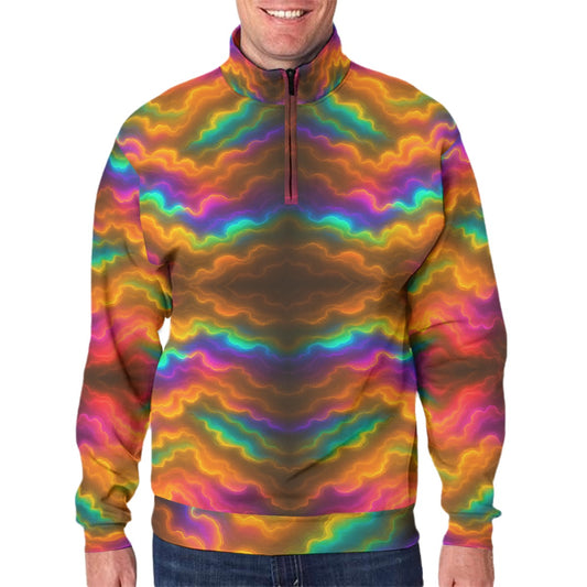 Men's Hidden Half-Zip Placket Hoodie