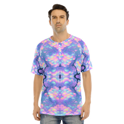 Men's Raglan Sleeve T-shirt With Button Closure