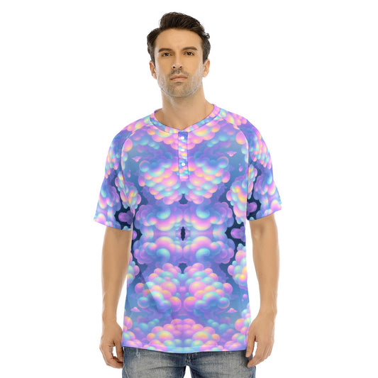 Men's Raglan Sleeve T-shirt With Button Closure