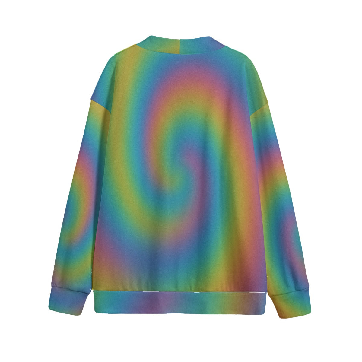 Unisex V-neck Knitted Fleece Cardigan With Button Closure