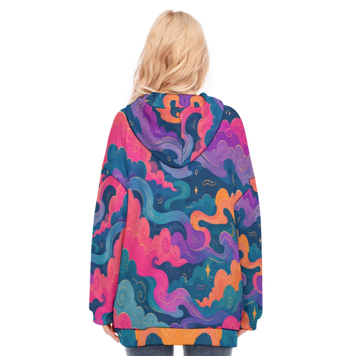 Women's Long Hoodie With Zipper Closure