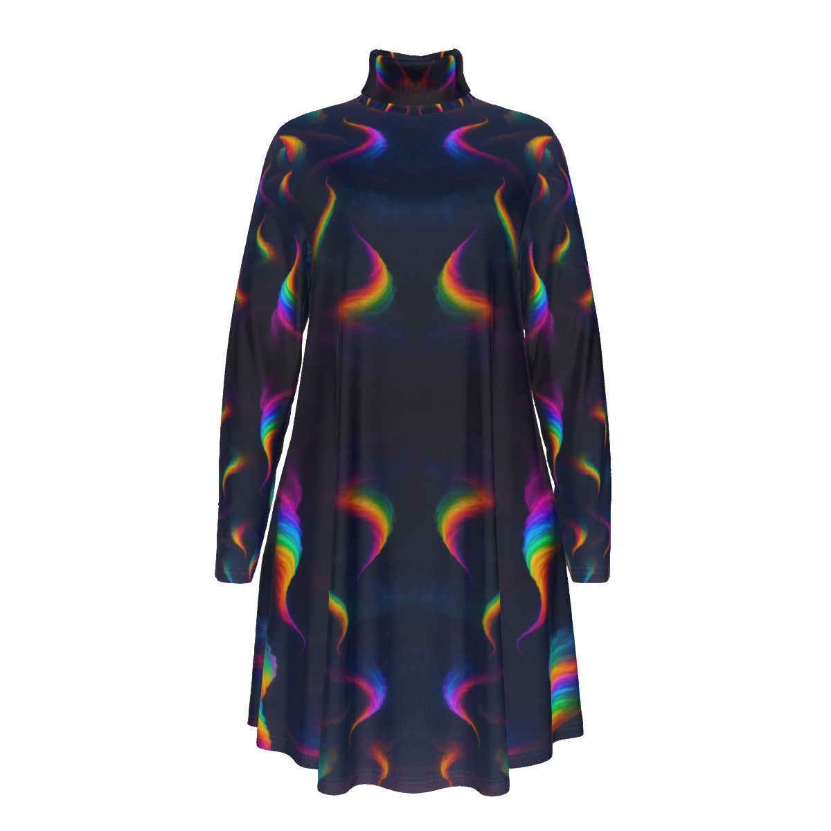 Women's High Neck Dress With Long Sleeve