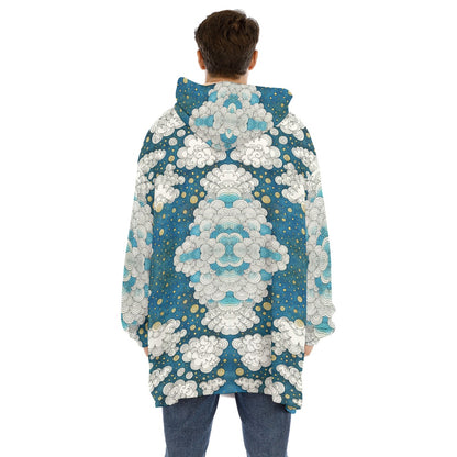 Unisex Sherpa Fleece Hoodie Blanket