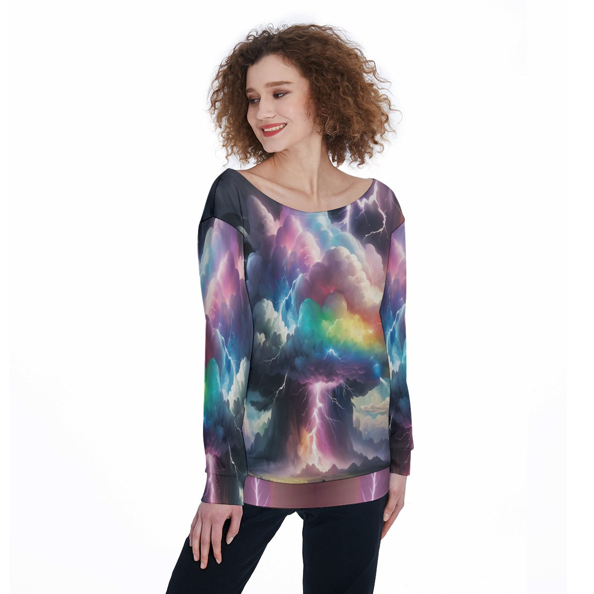 Women's Off-Shoulder Sweatshirt