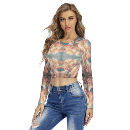 Women's Round Neck Crop Top T-Shirt