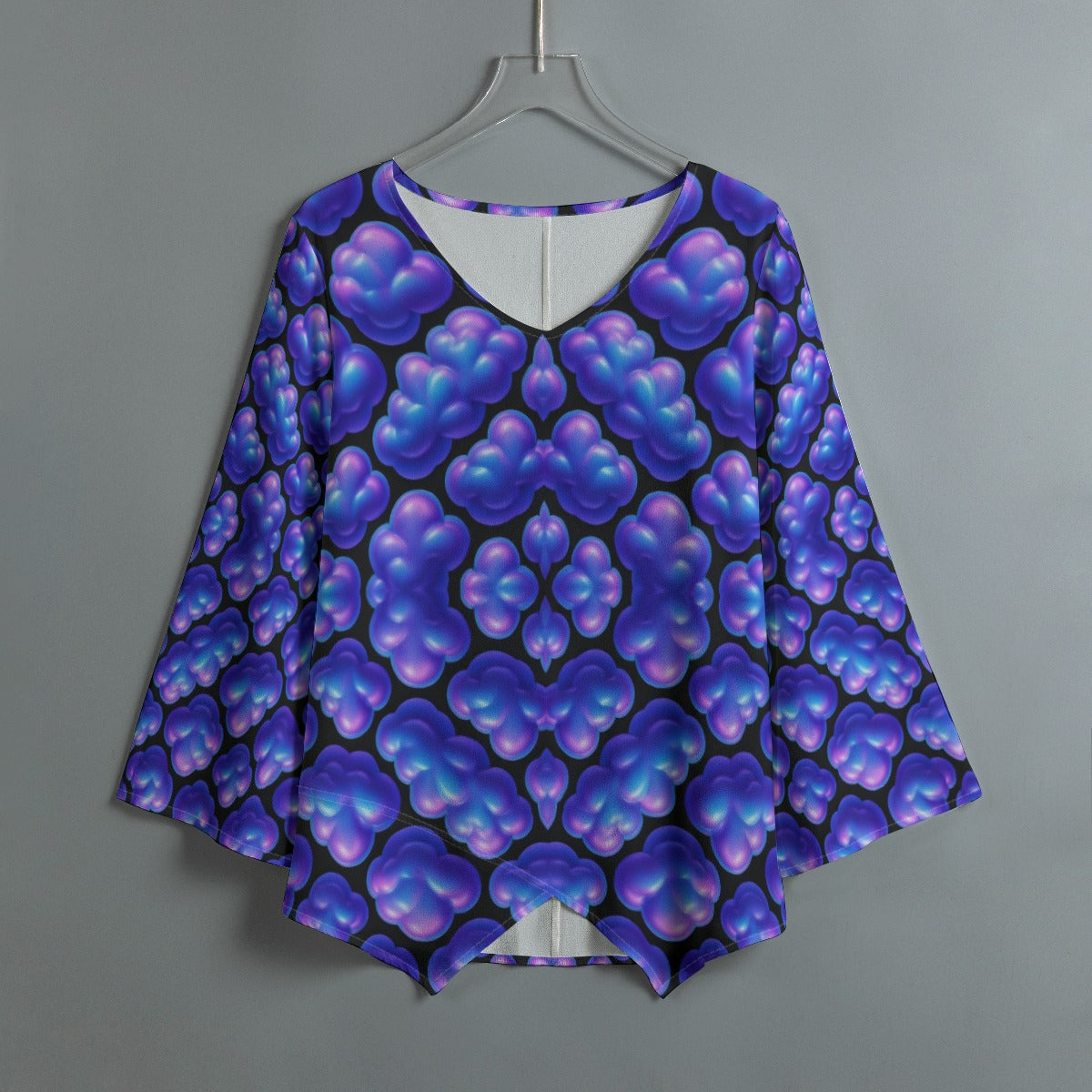 Women's V-neck T-shirt With Irregular Hem