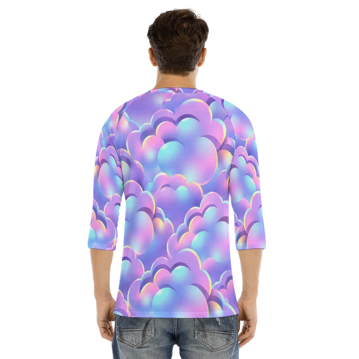 Men's Bracelet Sleeve T-shirt With Button Closure - view 4