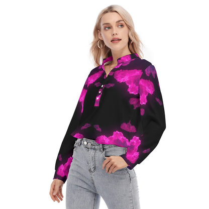 Women's Long Sleeve Blouse With Button Closure