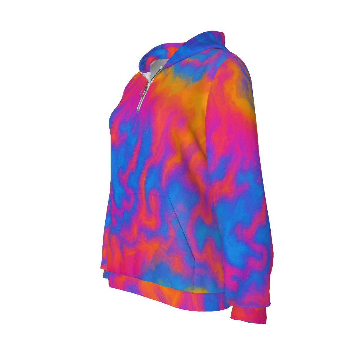 Women's Borg Fleece Hoodie With Half Zip