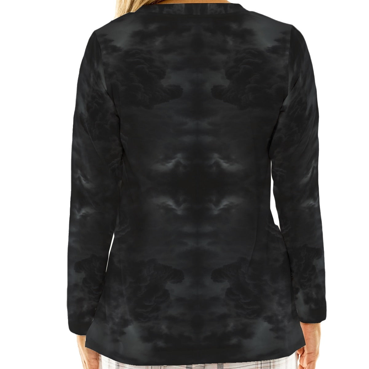 Women's Loose V-Neck T-Shirt With Long Sleeve