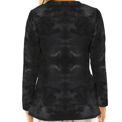 Women's Loose V-Neck T-Shirt With Long Sleeve