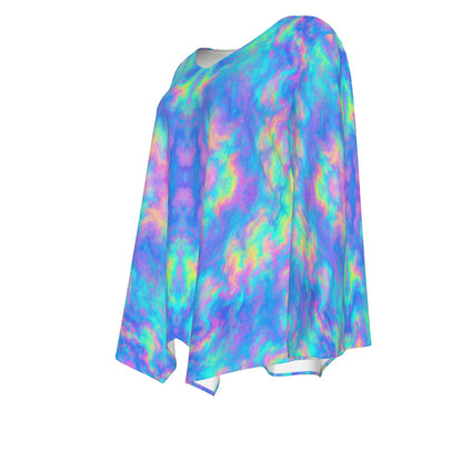 Women's V-neck T-shirt With Irregular Hem