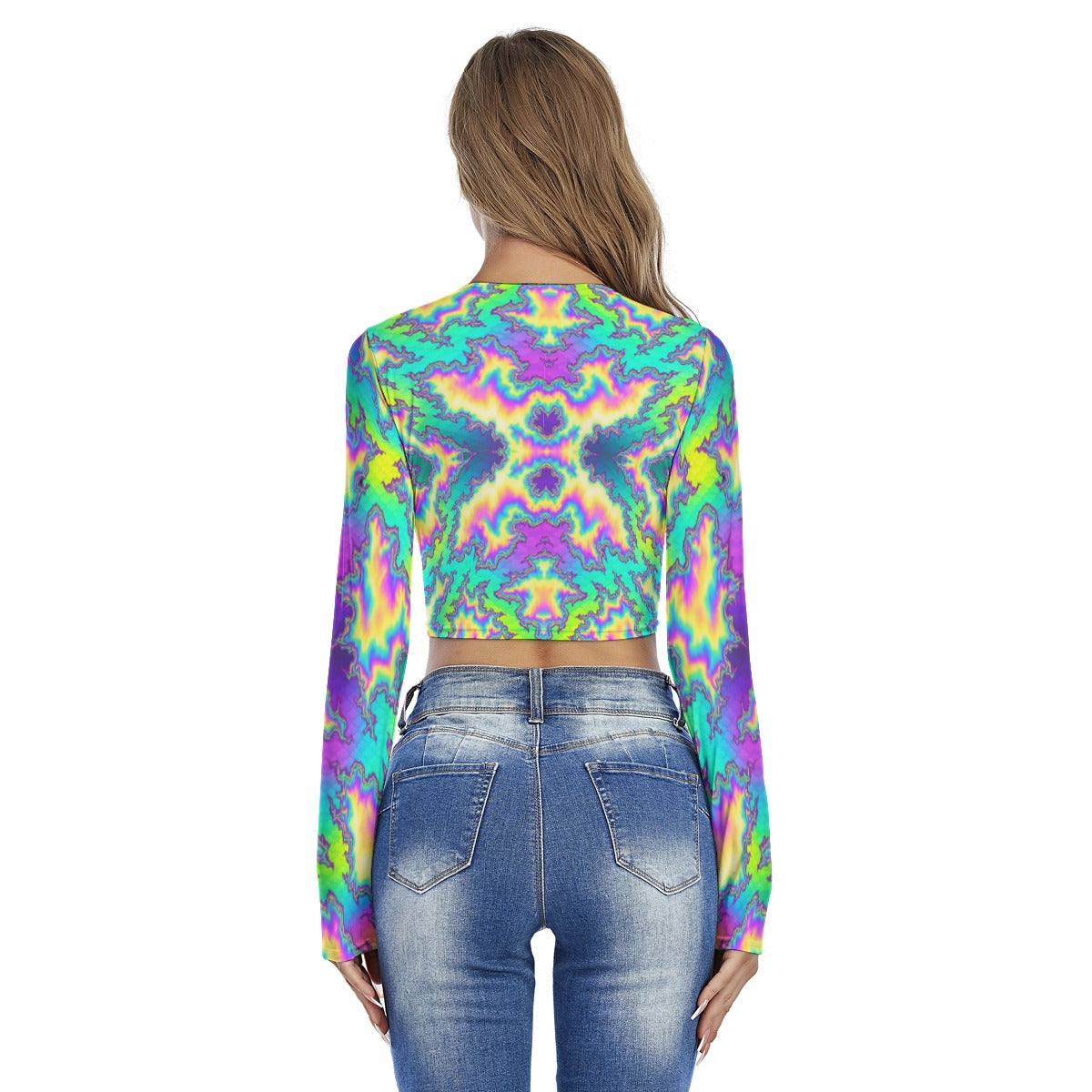 Women's Round Neck Crop Top T-Shirt