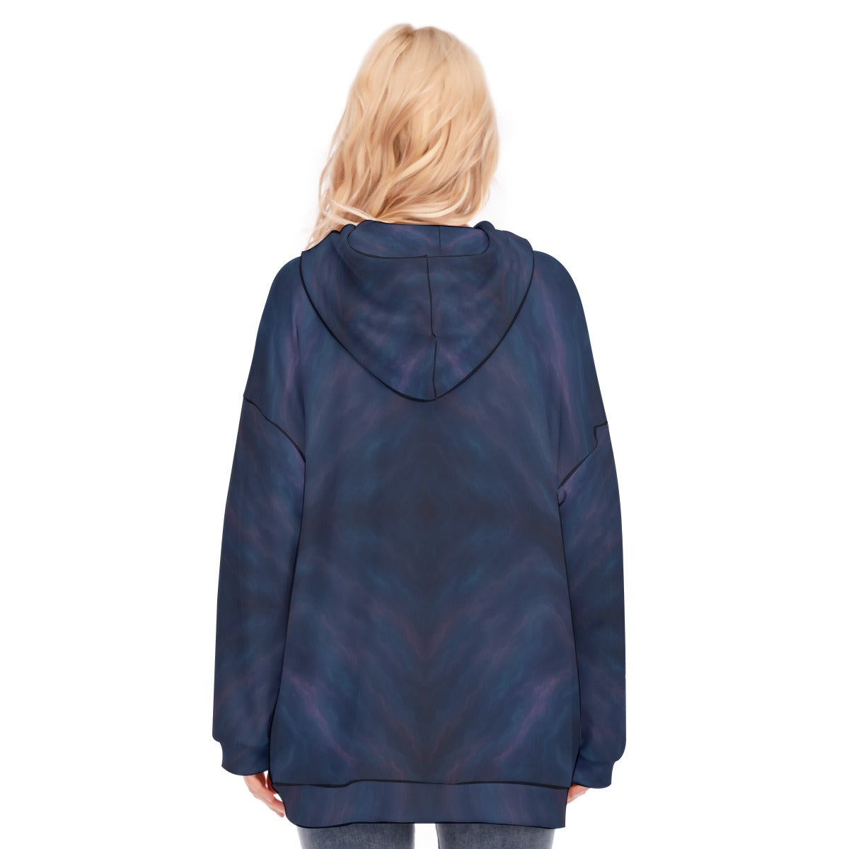 Women's Long Hoodie With Zipper Closure