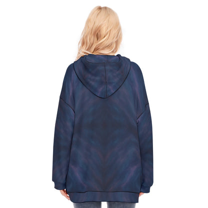 Women's Long Hoodie With Zipper Closure