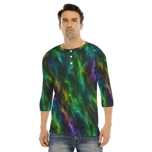 Men's Bracelet Sleeve T-shirt With Button Closure - view 1
