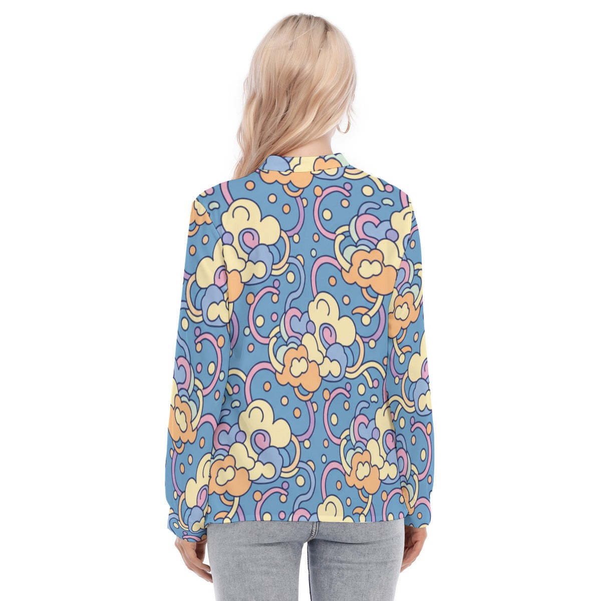 Women's Long Sleeve Blouse With Button Closure