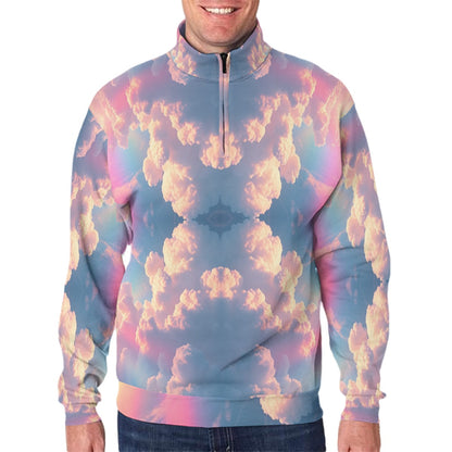 Men's Hidden Half-Zip Placket Hoodie