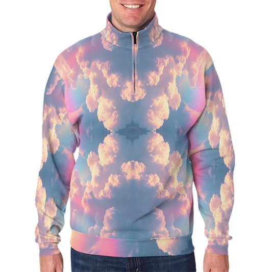 Men's Hidden Half-Zip Placket Hoodie