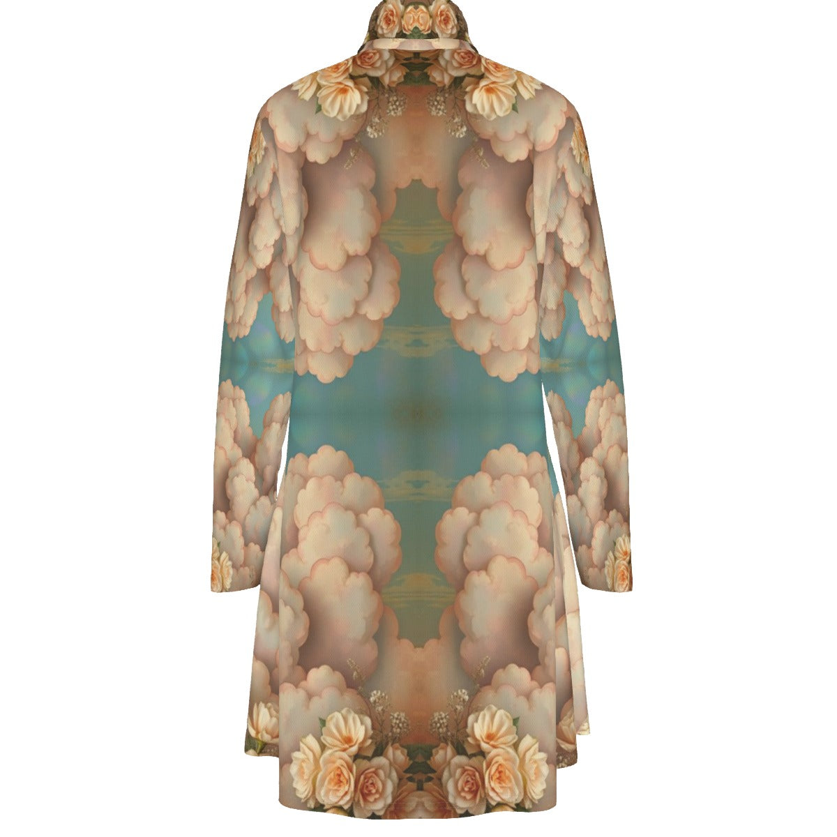 Women's High Neck Dress With Long Sleeve