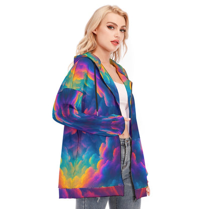 Women's Long Hoodie With Zipper Closure