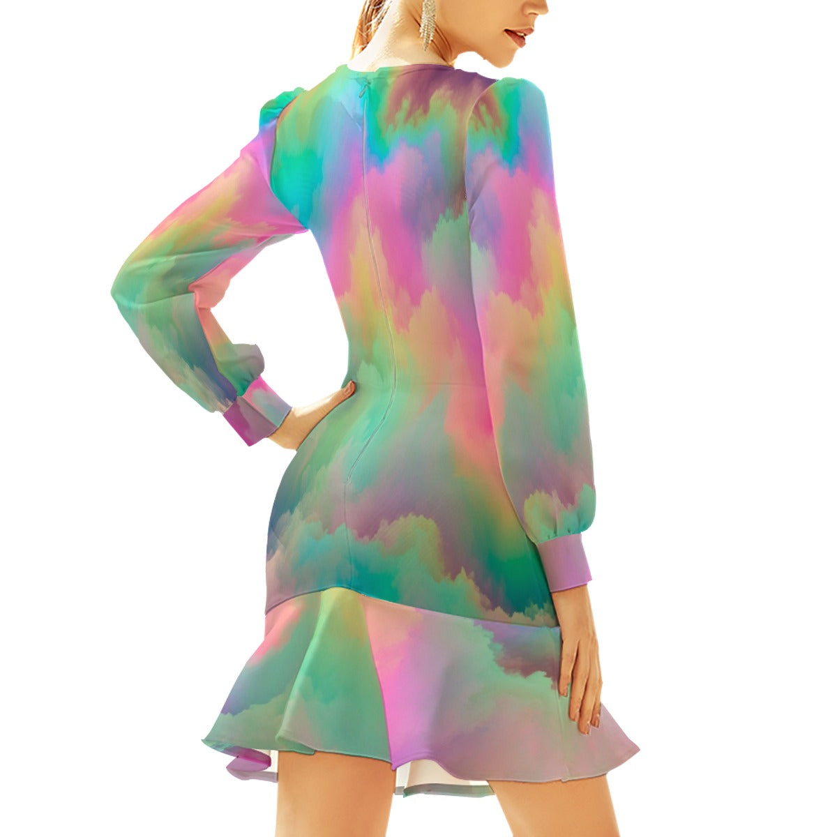 Women's Ruffle Hem Skinny Dress
