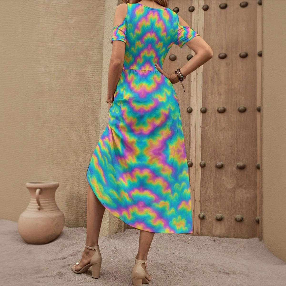 Women's V-neck Off-shoulder Dress