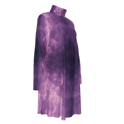 Women's High Neck Dress With Long Sleeve