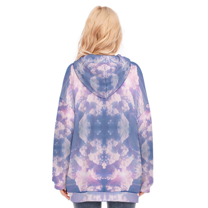 Women's Long Hoodie With Zipper Closure
