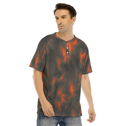 Men's Raglan Sleeve T-shirt With Button Closure