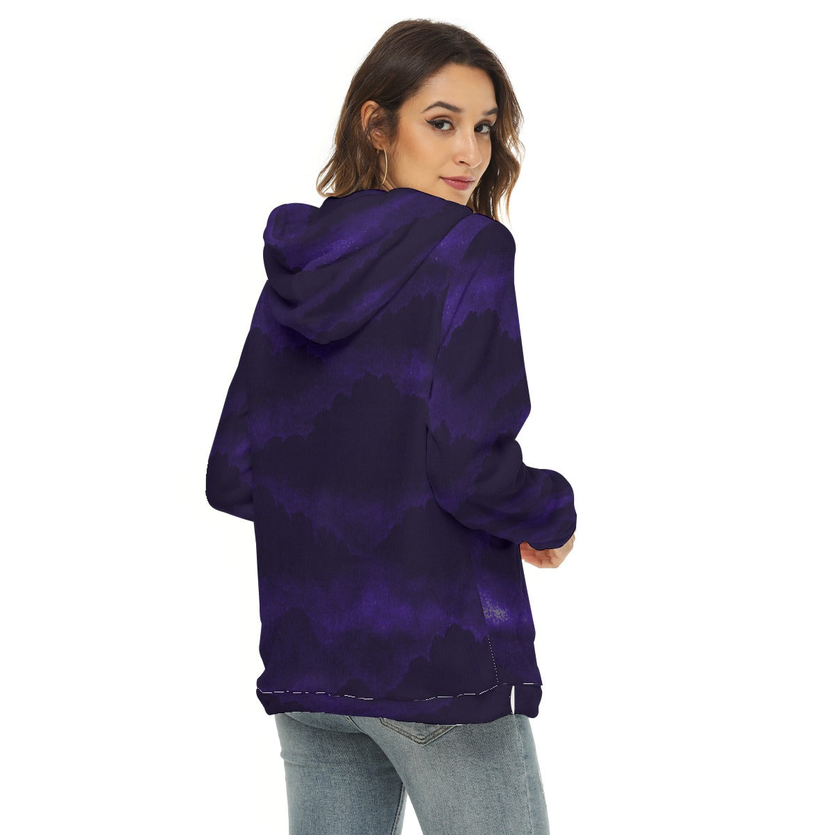 Women's Borg Fleece Hoodie With Half Zip