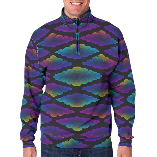 Men's Hidden Half-Zip Placket Hoodie