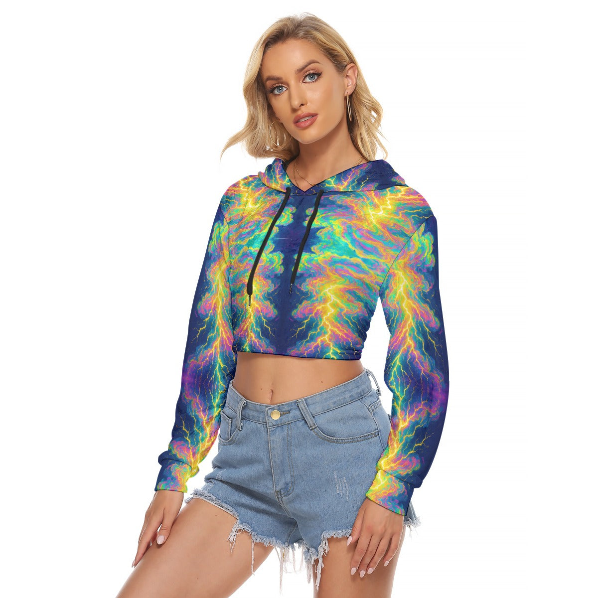 Women's Crop Top Hoodie|Velvet