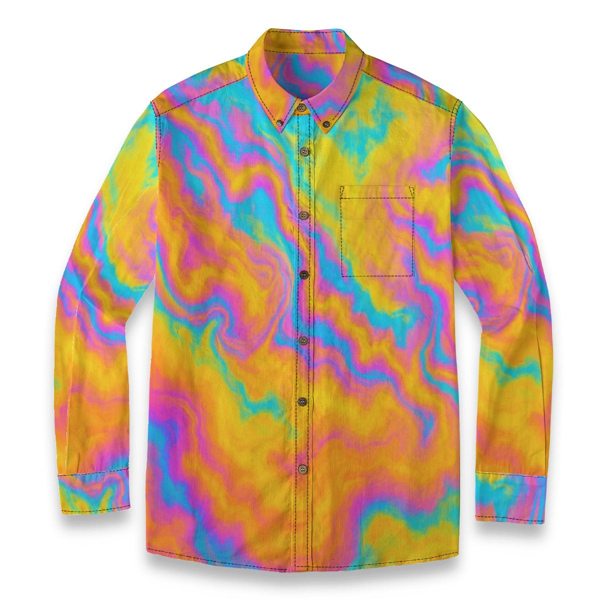 Men's Casual Lapel Long Sleeve Shirt|125GSM Cotton