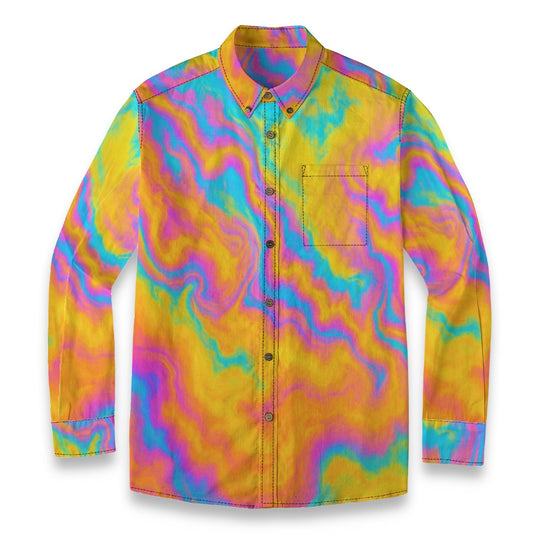 Men's Casual Lapel Long Sleeve Shirt|125GSM Cotton