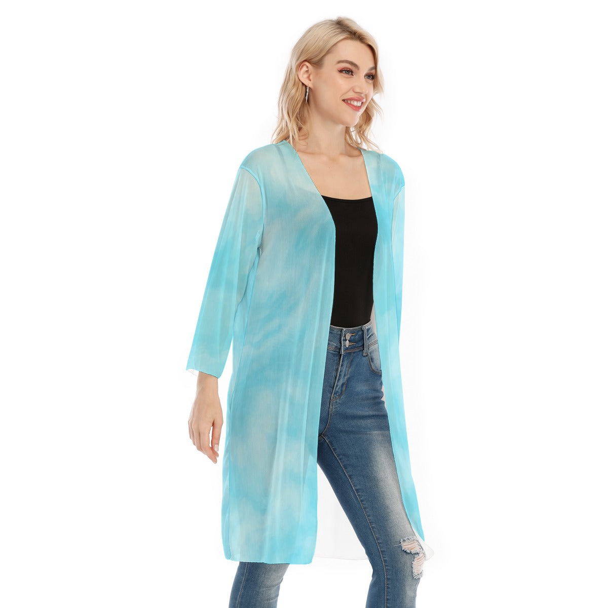 Women's V-neck Mesh Cardigan