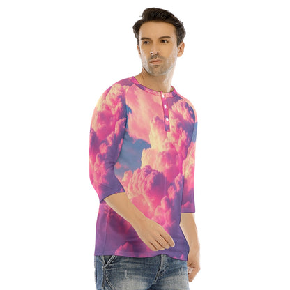Men's Bracelet Sleeve T-shirt With Button Closure - view 2