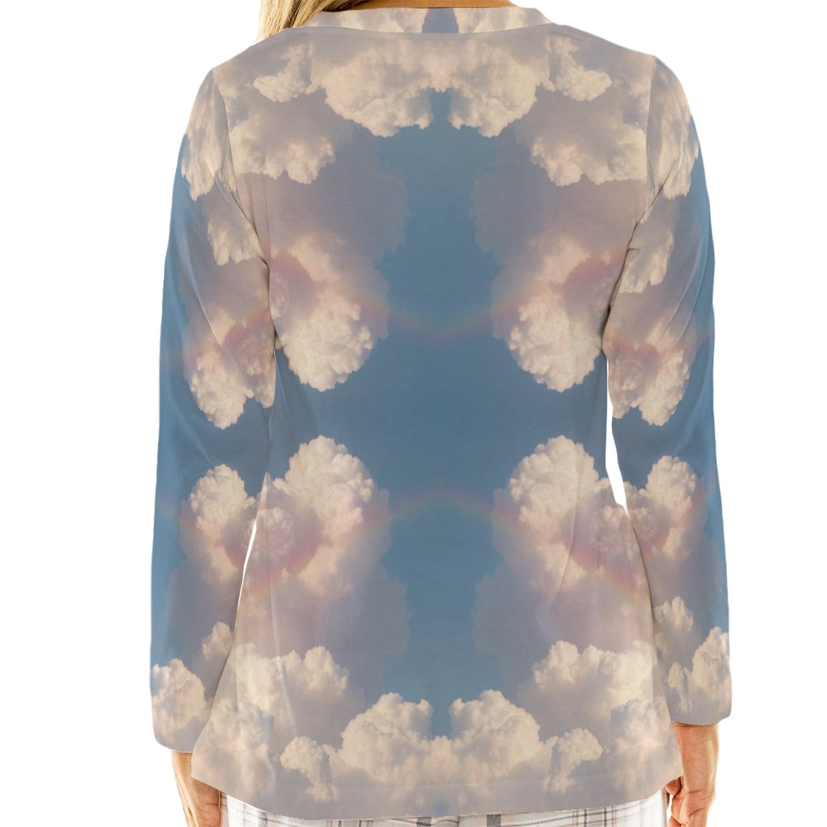 Women's Loose V-Neck T-Shirt With Long Sleeve