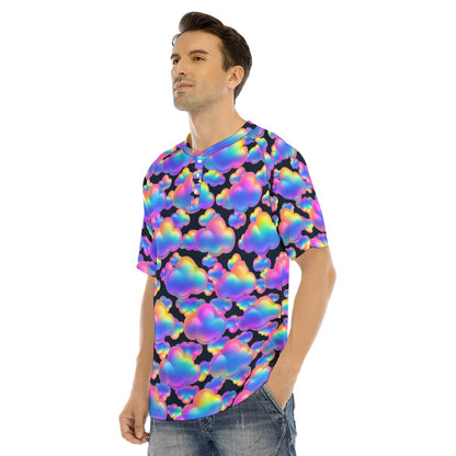 Men's Raglan Sleeve T-shirt With Button Closure