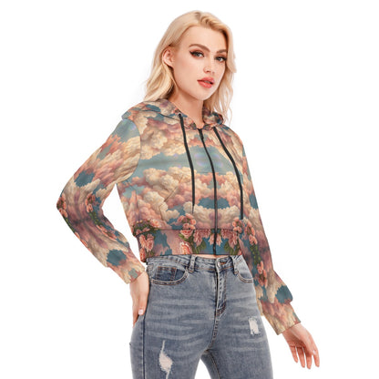 Women's Crop Top Hoodie With Zipper Closure
