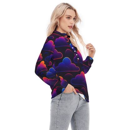 Women's Long Sleeve Blouse With Button Closure